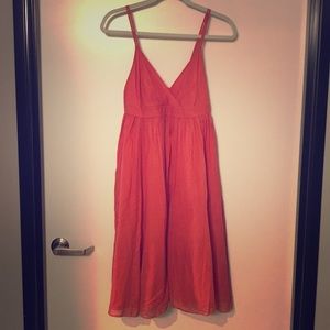 Coral linen J. Crew dress